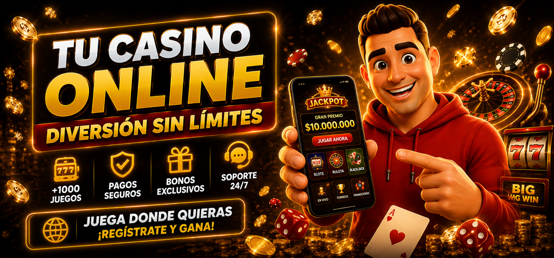 Tu casino online. Diversion sin limites.