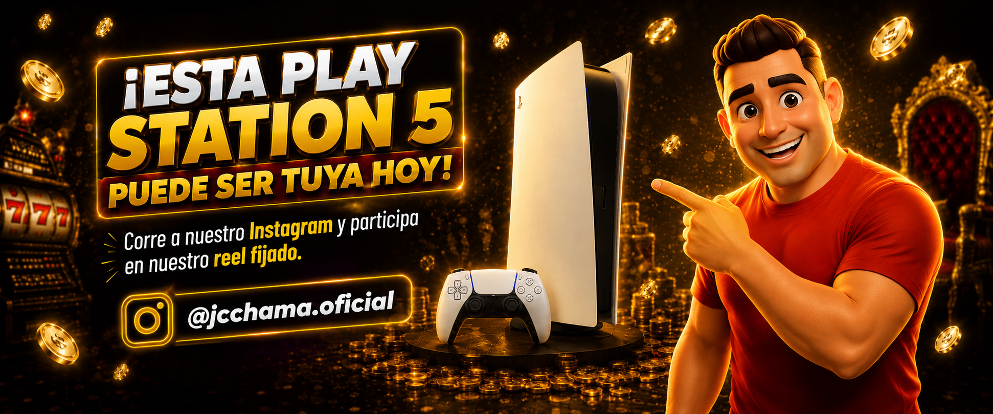 Esta PlayStation 5 puede ser tuya hoy. Corre a nuestro Instagram y participa en nuestro reel fijado. @jcchama.oficial